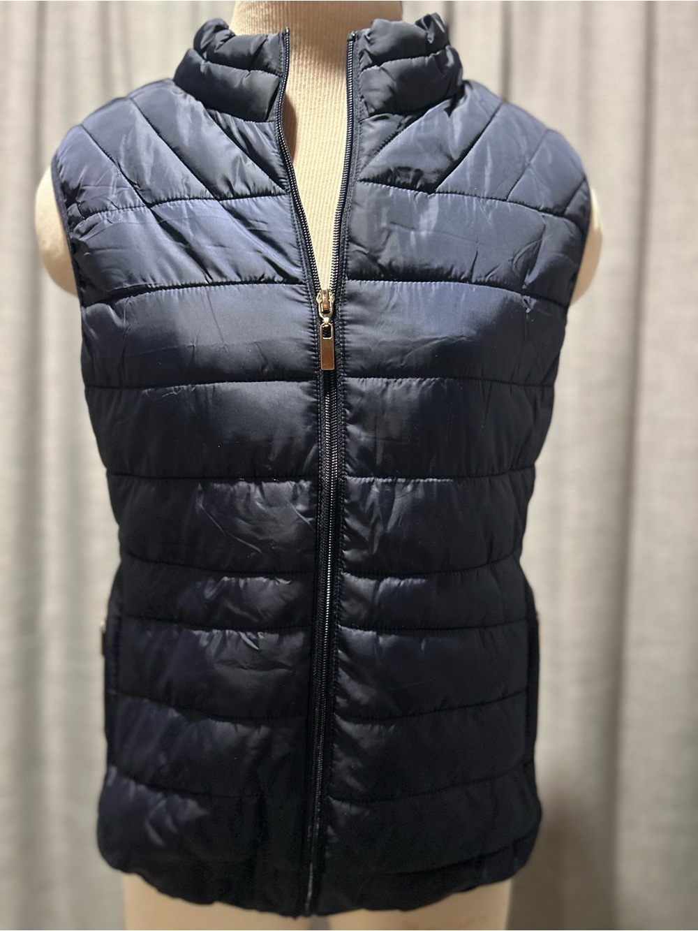 Ci Sono Dark Navy Quilted Puffer Vest